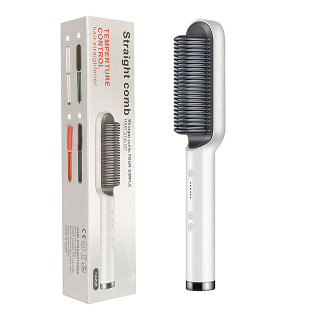 2-in-1 Hair Straightener & Hot Comb – Negative Ion Curling and Straightening Electric Hair Brush