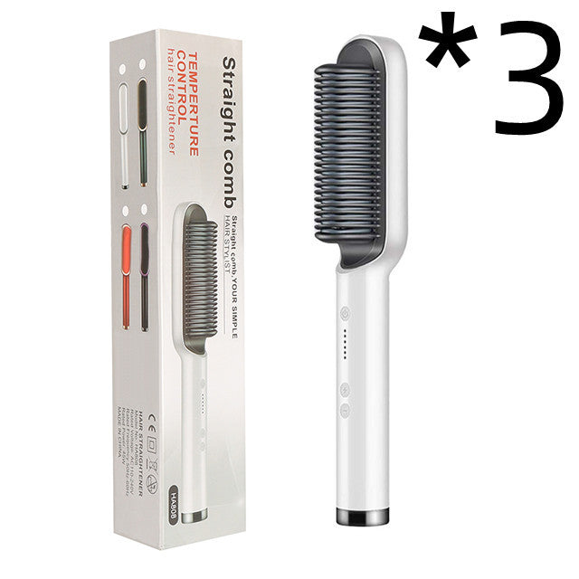 2-in-1 Hair Straightener & Hot Comb – Negative Ion Curling and Straightening Electric Hair Brush