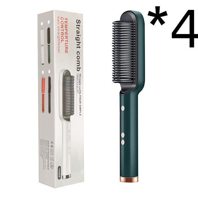 2-in-1 Hair Straightener & Hot Comb – Negative Ion Curling and Straightening Electric Hair Brush