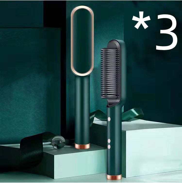 2-in-1 Hair Straightener & Hot Comb – Negative Ion Curling and Straightening Electric Hair Brush