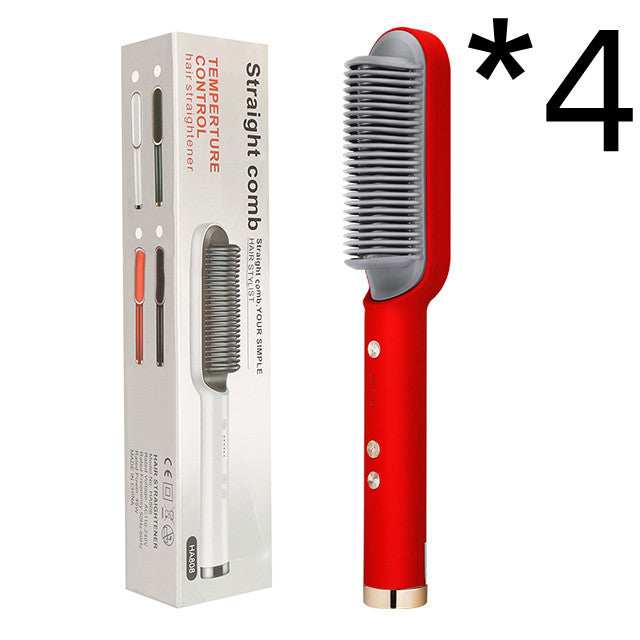 2-in-1 Hair Straightener & Hot Comb – Negative Ion Curling and Straightening Electric Hair Brush