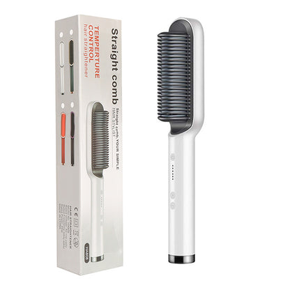 2-in-1 Hair Straightener & Hot Comb – Negative Ion Curling and Straightening Electric Hair Brush
