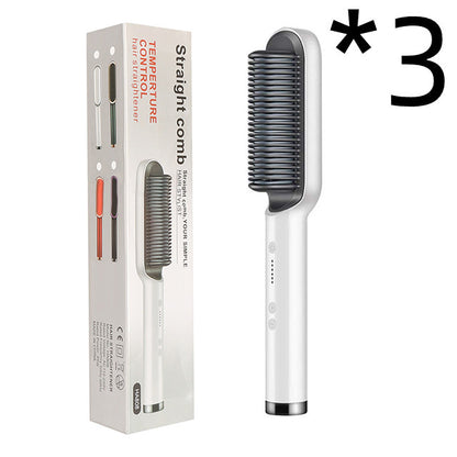 2-in-1 Hair Straightener & Hot Comb – Negative Ion Curling and Straightening Electric Hair Brush