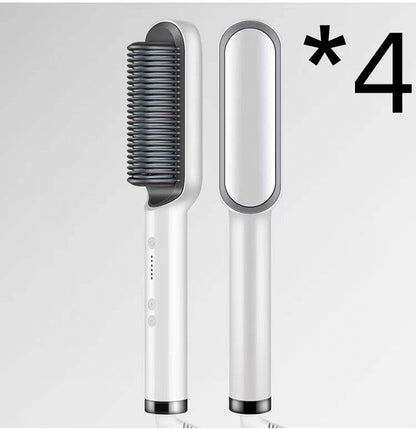 2-in-1 Hair Straightener & Hot Comb – Negative Ion Curling and Straightening Electric Hair Brush